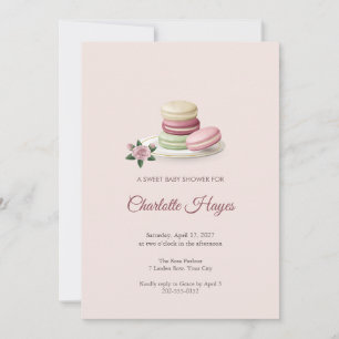 Convite de Chá de Bebê Pilha de Macarons