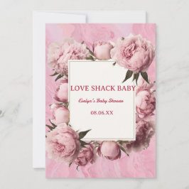 Convite de Chá de Bebê Pink Bow Love Shack – Elega