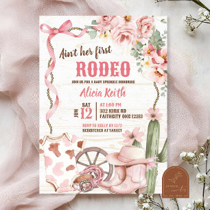 Convite de Chá de Bebê Rodeio Não é o Primeiro