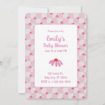 Convite de Chá de Bebê Rosa para Menina | Convite 