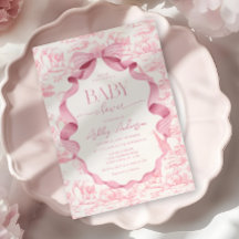 Convite de Chá de Bebê Safari com Toalete Rosa