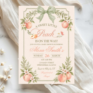 Convite de Chá de Bebê Sage Green Floral Doce Pequ