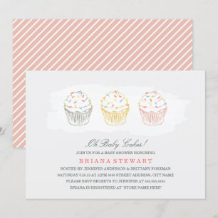 Convite de Chá de Bebê Sweet Cakes