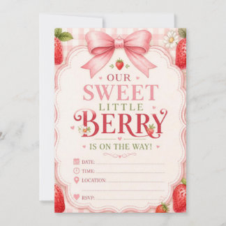 Convite de Chá de Bebê Sweet Little Berry – Morang