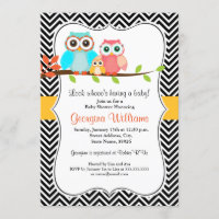 Convite de Chá de Bebê Sweet Owl
