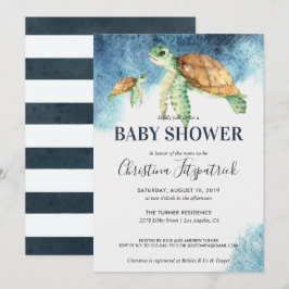 Convite de Chá de Bebê Tartaruga Marinha