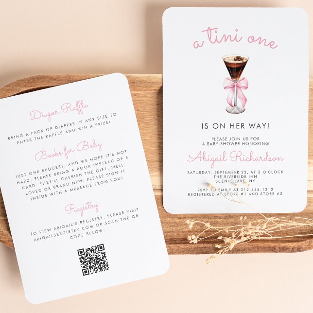 Convite de Chá de Bebê Tini One Espresso Martini Q (Criador carregado)