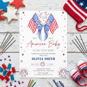 Convite de Chá de Bebê Todo Americano