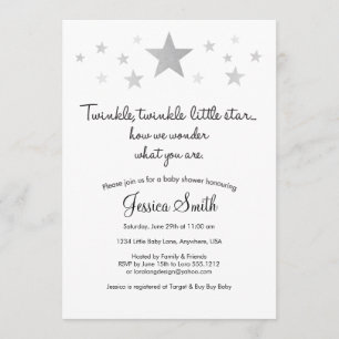 Convite de Chá de Bebê Twinke Twinkle Little Star