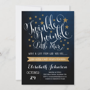 Convite de Chá de Bebê Twinkle Twinkle Little Star