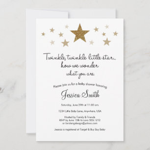 Convite de Chá de Bebê Twinkle Twinkle Little Star