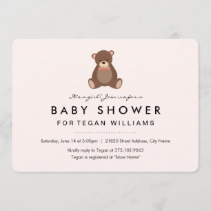 Convite de Chá de Bebê Ursinho Little Bear