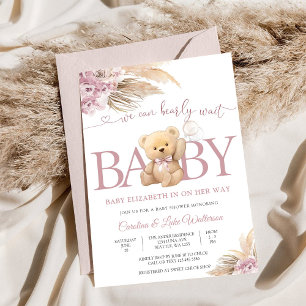 Convite de Chá de Bebê Urso à Espera