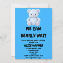 Convite de Chá de Bebê Urso de Pelúcia