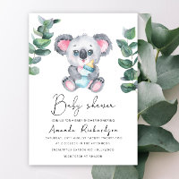 Convite de Chá de Bebê Urso Koala