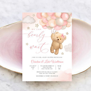 Convite de Chá de Bebê Urso Teddy Fofo