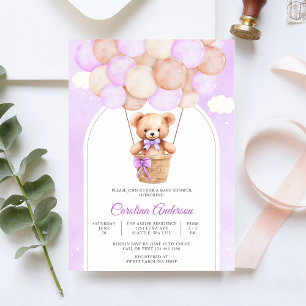 Convite de Chá de Bebê Urso Teddy Fofo
