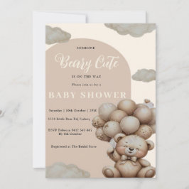 Convite de Chá de Bebê Urso Teddy Neutro