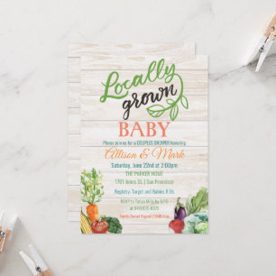 Convite de Chá de Bebê Vegetariano de Produtos Loc