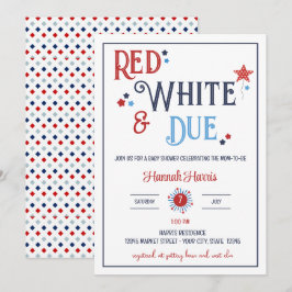 Convite de Chá de Bebê Vermelho Branco e Pronto