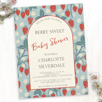 Convite de Chá de Bebê Vintage Doce Morango