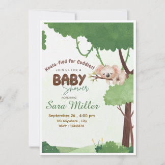 Convite de chá de bebê Woodland Koala