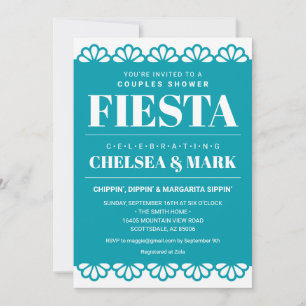 Convite de Chá de Casal Papel Picado