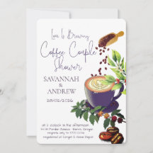 Convite de Chá de Casal Temático de Café