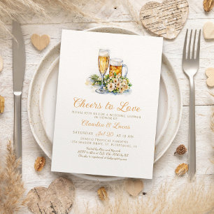 Convite de Chá de Casamento para Casais 'Brindes a