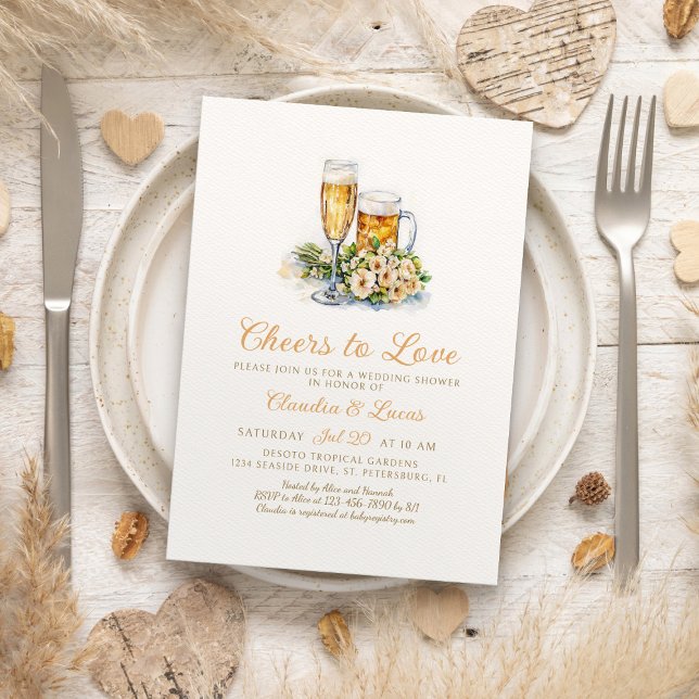 Convite de Chá de Casamento para Casais 'Brindes a (Criador carregado)