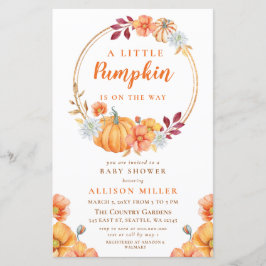 Convite de chá de fraldas de Abóbora de Orçamento