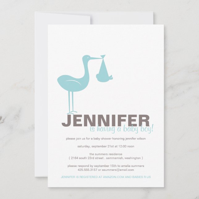 Convite de Chá de fraldas de Armazenamento (Frente)