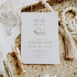 Convite de Chá de fraldas de Arte de Linha Minimal