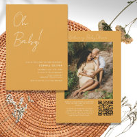 Convite de Chá de fraldas de Código QR de Foto Min