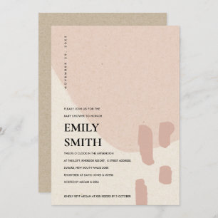 CONVITE DE CHÁ DE FRALDAS DE PINK MODERNO ABSTRATO