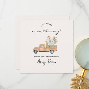 Convite de Chá de fraldas de Pumpkin de Queda Pers