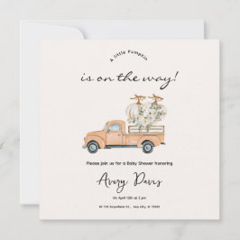 Convite de Chá de fraldas de Pumpkin de Queda Pers