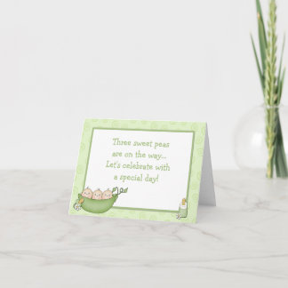 Convite de Chá de fraldas de Triplets