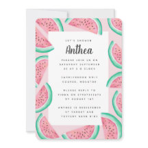 CONVITE DE CHÁ DE FRALDAS DE WATERMELON