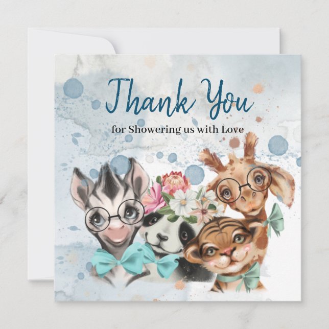 Convite de chá de fraldas fardado Safari (Frente)