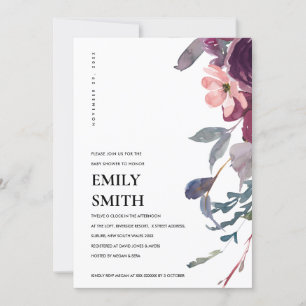 CONVITE DE CHÁ DE FRALDAS FLORAL LILAC PURPLE