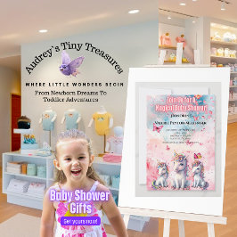 Convite de Chá de fraldas Inclinado Unicorn