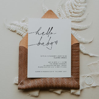 Convite de Chá de fraldas Minimalista do ARCHER