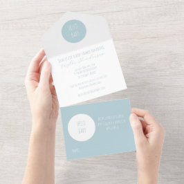 Convite de Chá de fraldas Personalizável Azul Mode
