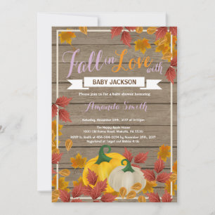 Convite de Chá de fraldas Rustic Fall Pumpkin Girl