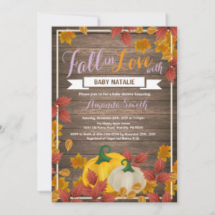 Convite de Chá de fraldas Rustic Fall Pumpkin Girl