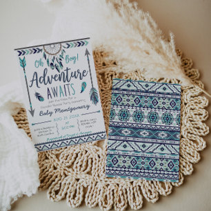 Convite de Chá de fraldas Tribal Dreamcatcher Boy