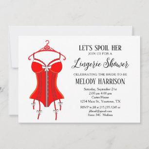 convite de chá de lingerie vermelho Sassy para noi