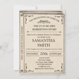 Convite de Chá de Noiva Amante de Livros Um Novo C