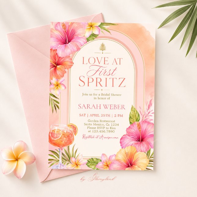 Convite de Chá de Noiva Amor à Primeira Spritz (Criador carregado)